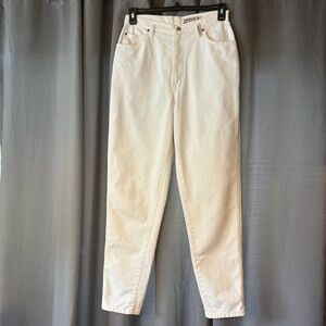 Vintage 1980s Womens Sasson White High-Rise Taper Leg 13/14 Jeans Cotton Mom